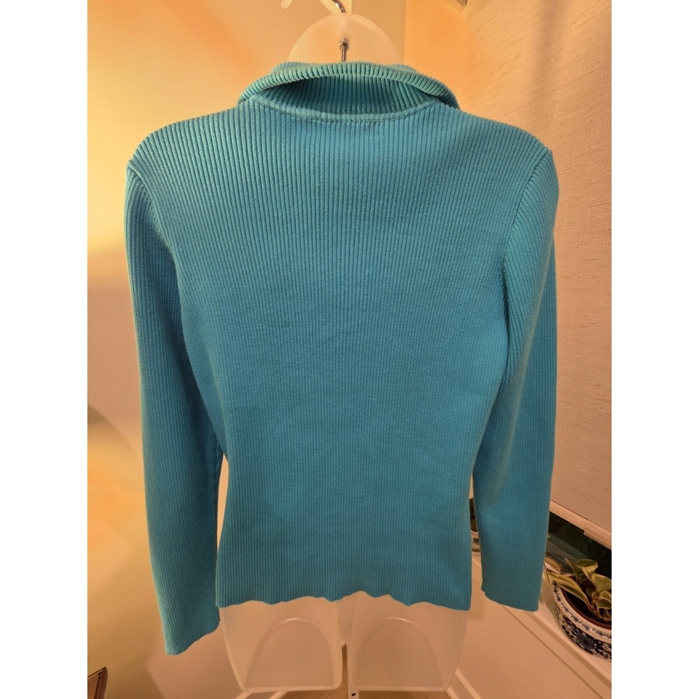 Polo Ralph Lauren CLASSIC SOLID 1/4 Zip Pullover Turquoise Size L - Picture 10 of 16